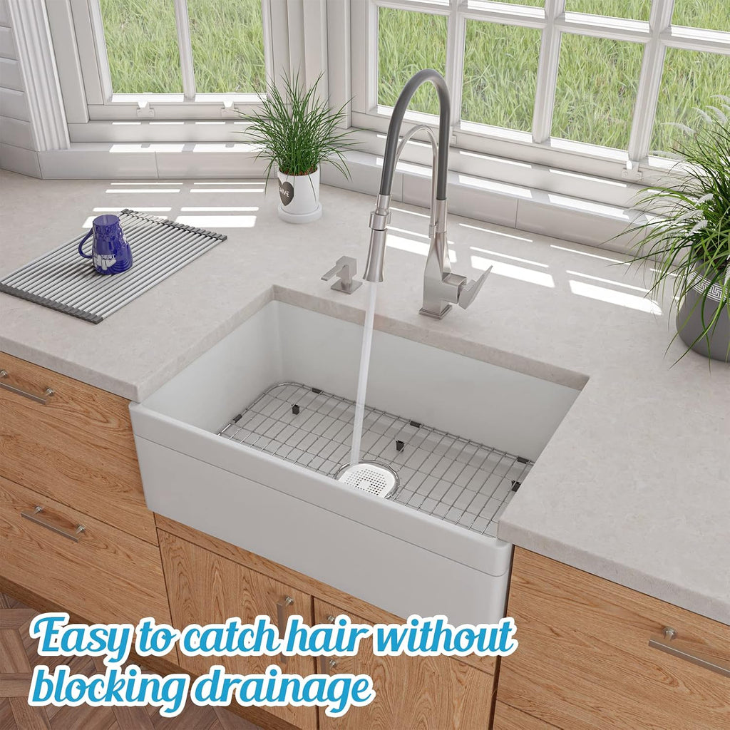 Square Drain Cover, 5.4 Inch, White, 2Pcs