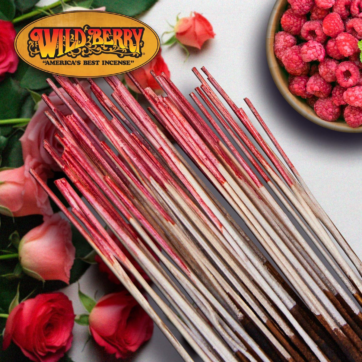 Wild Berry Raspberry Rose 11-Inch Incense Sticks, Hand Dipped, 100 Count