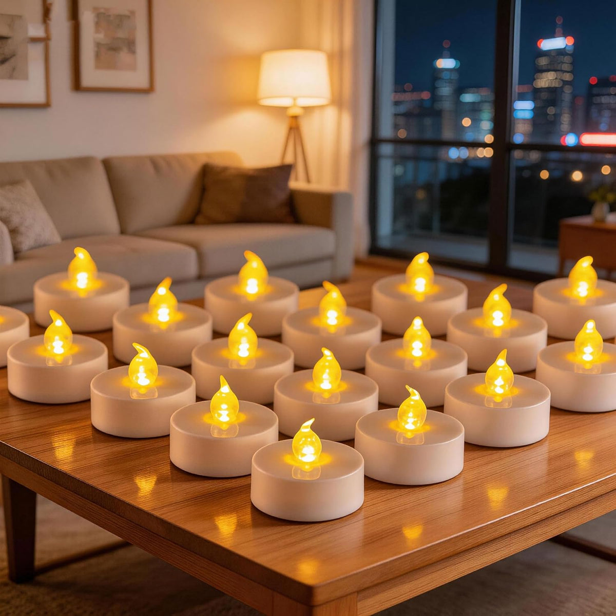 Flameless LED Tea Lights Candles Battery Operated Warm Yellow 100 Pack