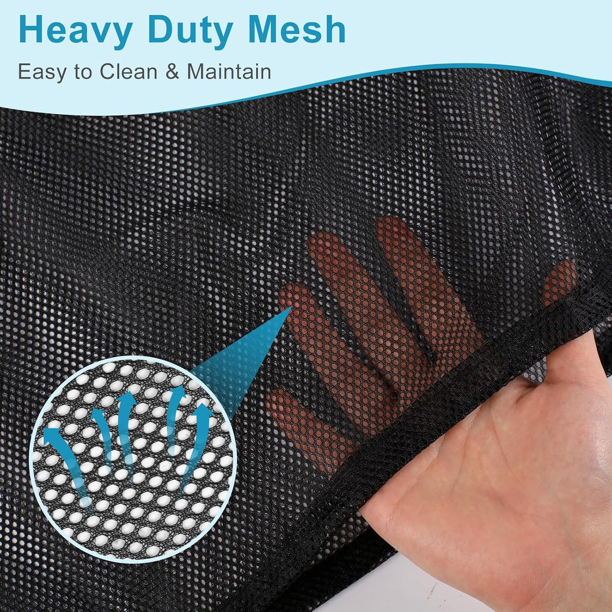 3 Pack Mesh Laundry Bags, 2 Large & 1 Small Breathable Mesh Laundry Bag, Drawstring & Tear Resistant Black Wash Bags for Home, Dorm, Travel & Camping