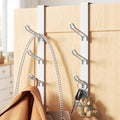 niffgaff 8 Hook Over The Door Hooks, Vertical Over The Door Towel Hook, Over Door Hook, Over The Door Hanger, for Towel and Clothes Hangers, White, 2 Pack,12.28“,for 1.7'' Door