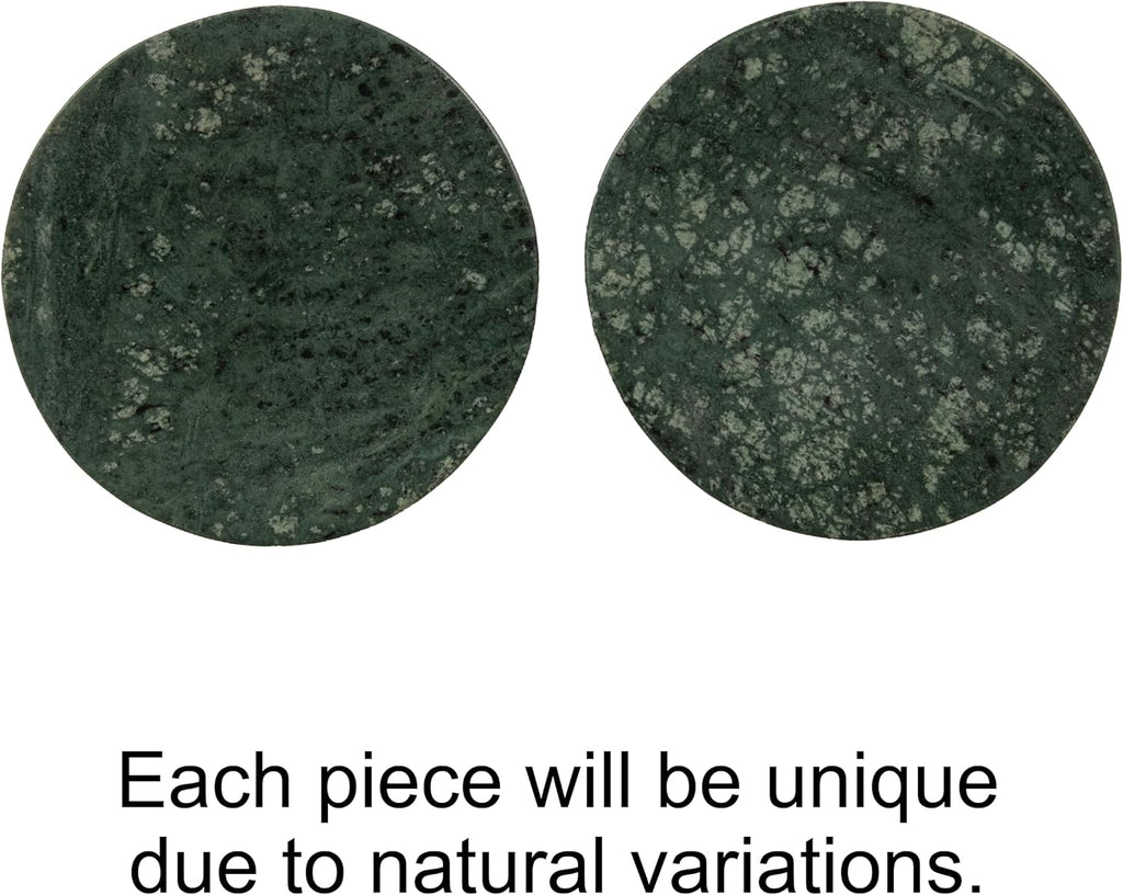 Creative Co-Op Marble Round Soapdish, Green