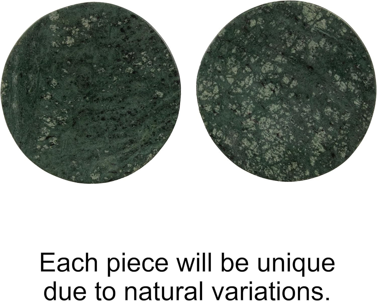 Creative Co-Op Marble Round Soapdish, Green