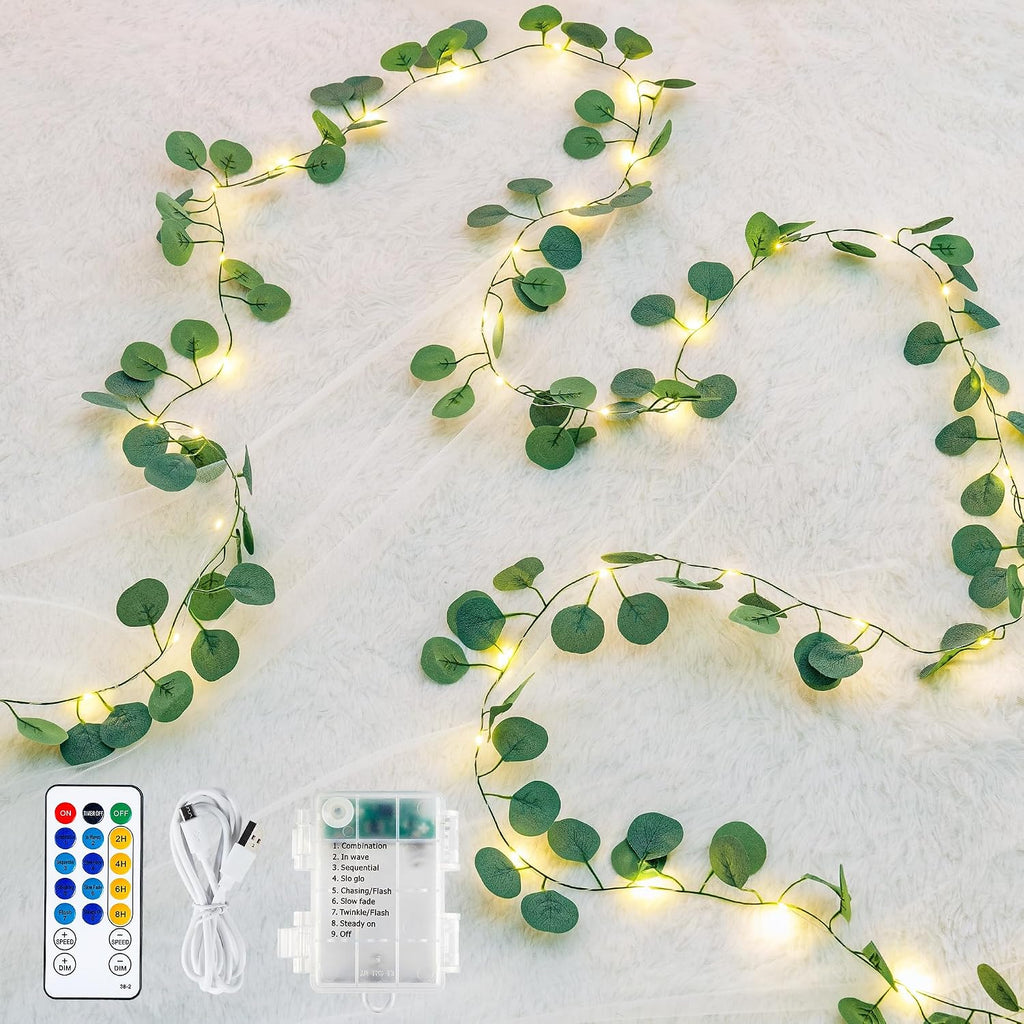 woohaha Eucalyptus Vine Lights Battery Operated