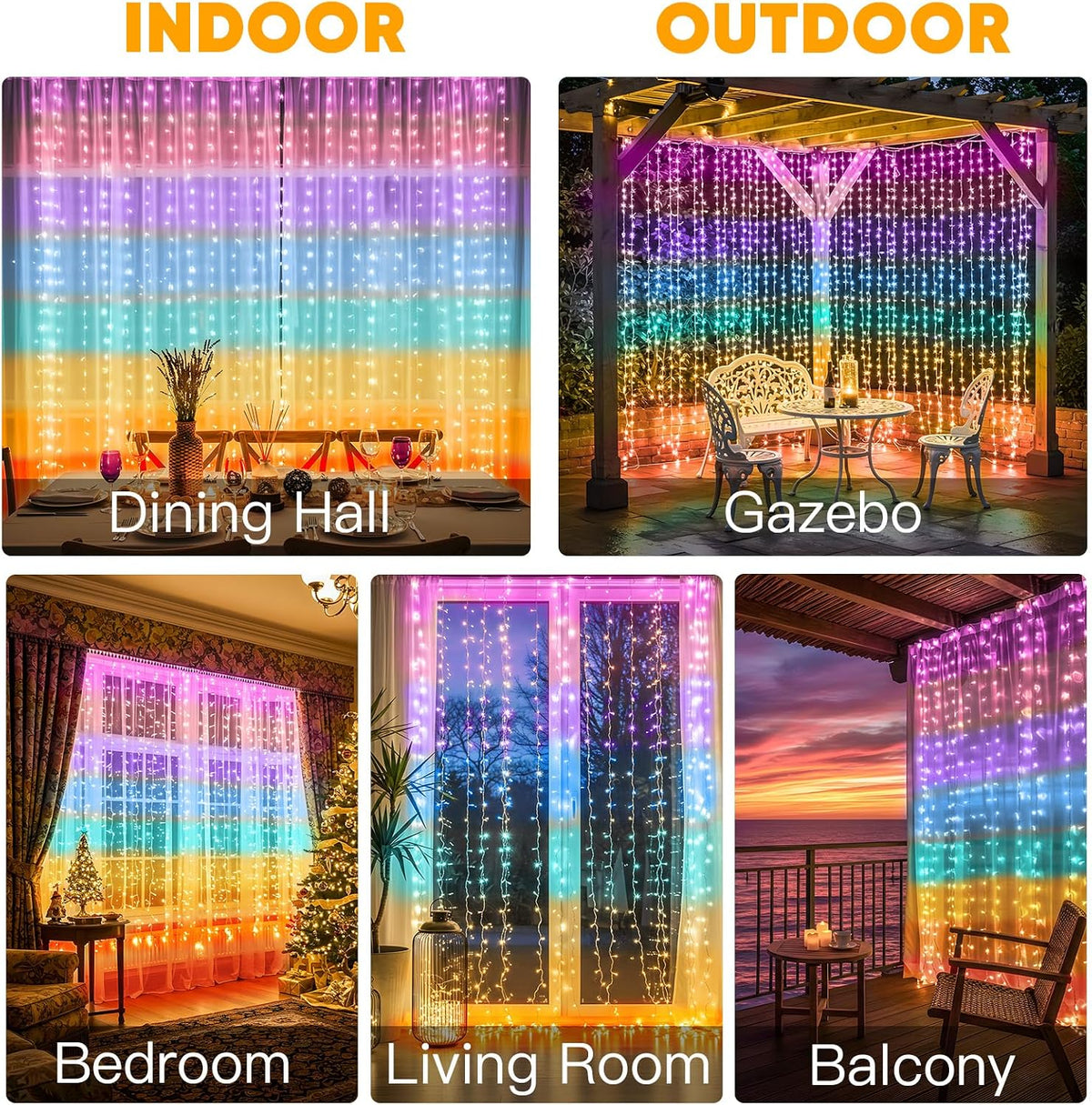 suddus Curtain Lights for Bedroom, 320 Led 9.8ft x9.8ft Hanging String Lights Indoor, Curtain String Lights for Backdrop, Window, Wall, Wedding, Party, Garden, Porch, Brithday Decor Multicolor