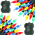 2 Pack Battery Operated Christmas Lights, Total 100LED 32FT Christmas Lights Outdoor, Waterproof Mini String Lights with 8 Modes, Decorations for Indoor Patio Garden Party Decor (Multi-Colored)