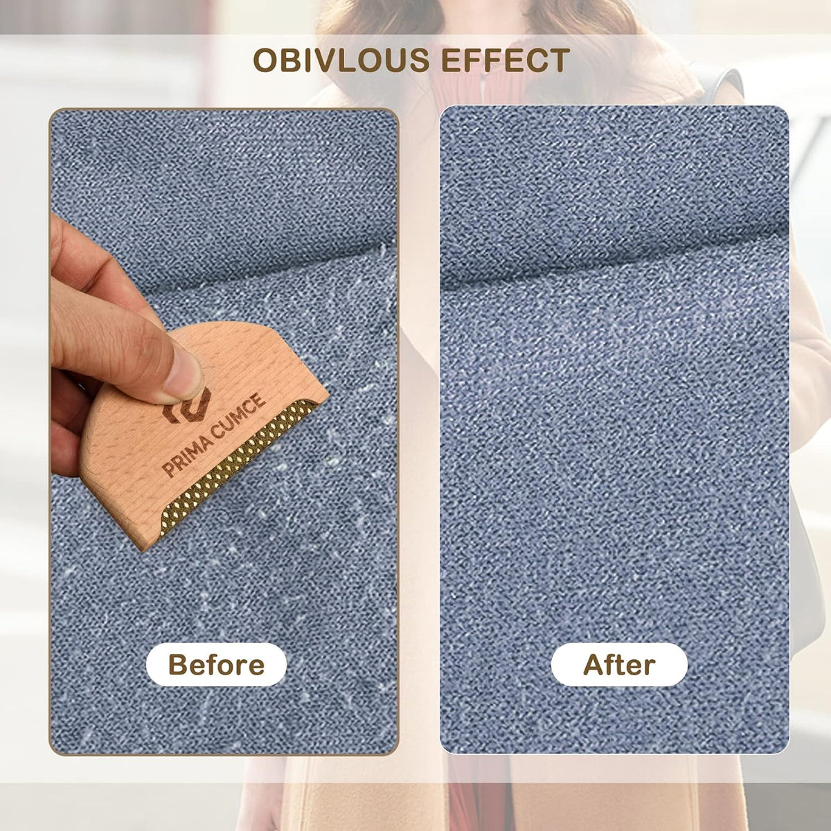 2 PCS Wooden Sweater Comb for De-Pilling Cashmere, Wool, Knitwear, Manual Lint Remover, Portable Depiller for Clothes, Fuzz, Bobbles, Pilling Shaver, Fabric Defuzzer, Sweater Care Tool