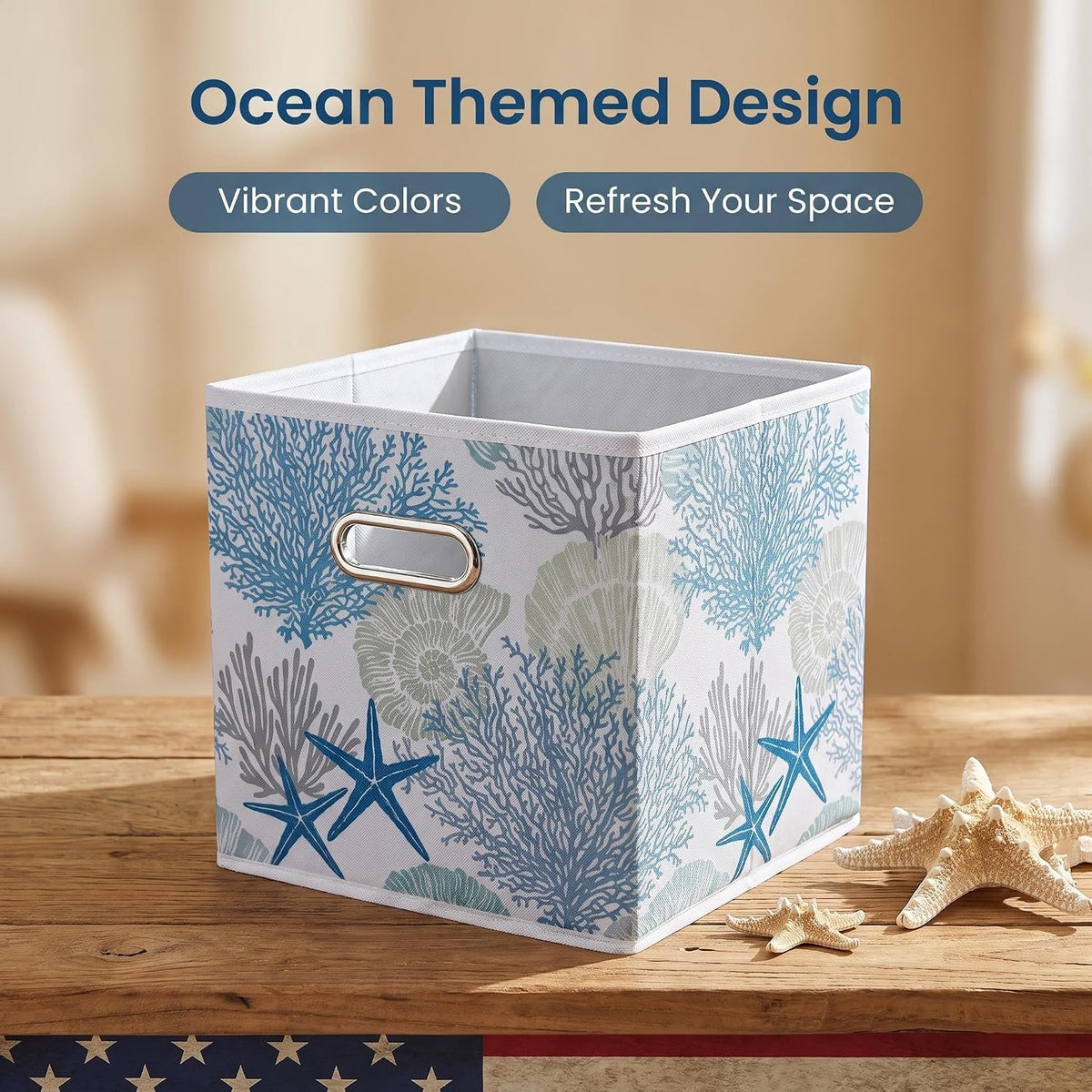 6pcs Fabric Collapsible Fabric Storage Cubes Organizer with Handles, Sturdy Storage Bins for Organization, 10.5" x 10.5" x 11"