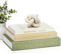JARLINK Aesthetic Decorative Books, Set of 3 Linen Faux Book Boxes, Sage