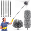8FT Cobweb Duster, Ceiling Fan, Extension Pole, 2 Brush Heads