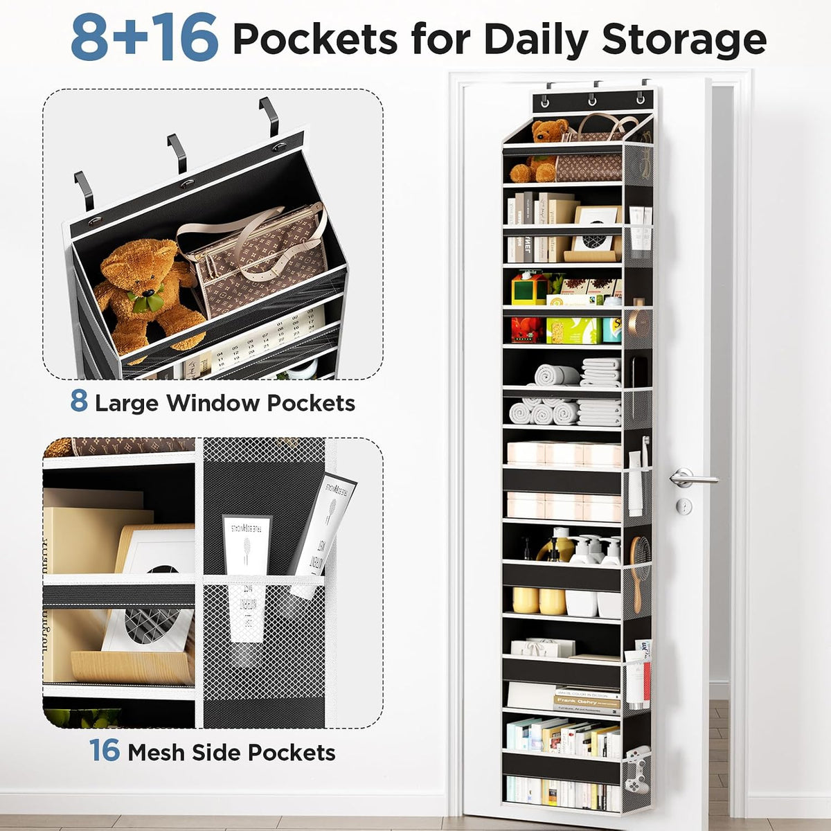 Mefirt Over The Door Organizer, 8 Shelf Door Hanging Organizers