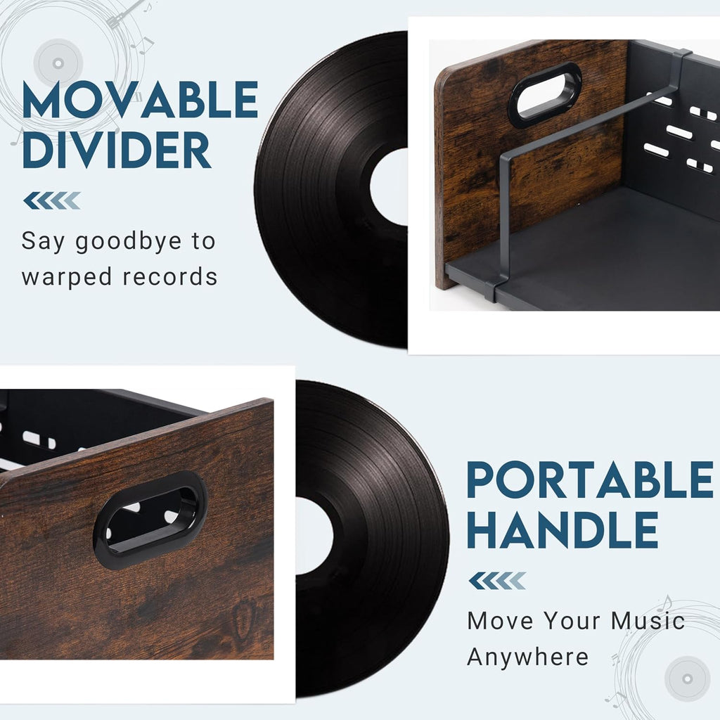 Expandable Vinyl Record Storage Rack, Holds 60-120 LPs, Magazine Rack