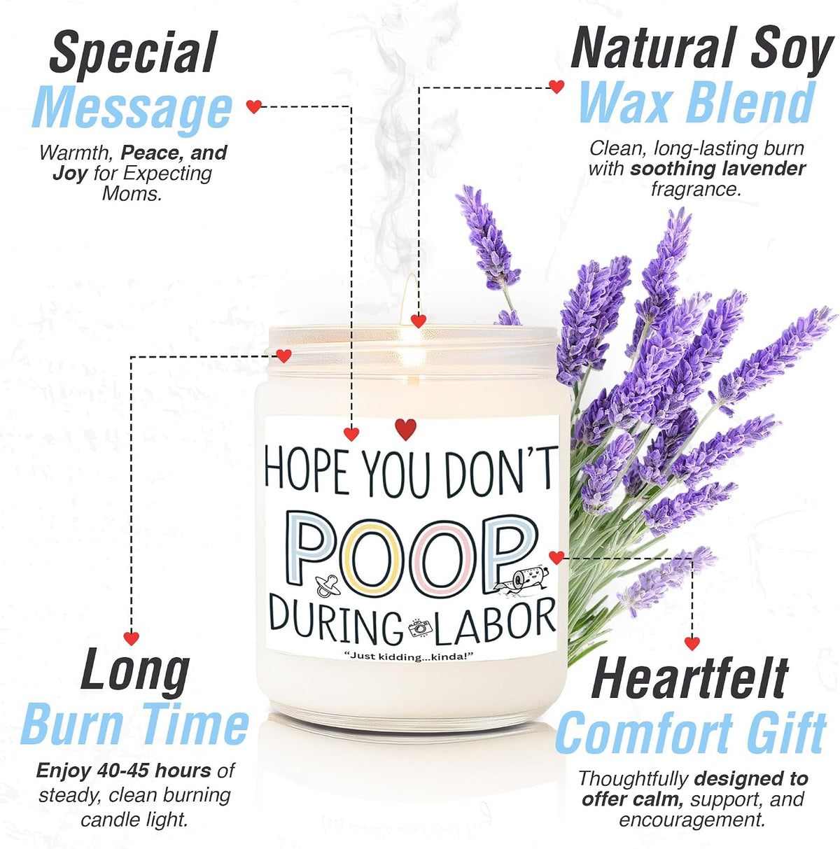 Hope You Don't Poop During Labor Soy Candle - Funny Pregnancy Gifts