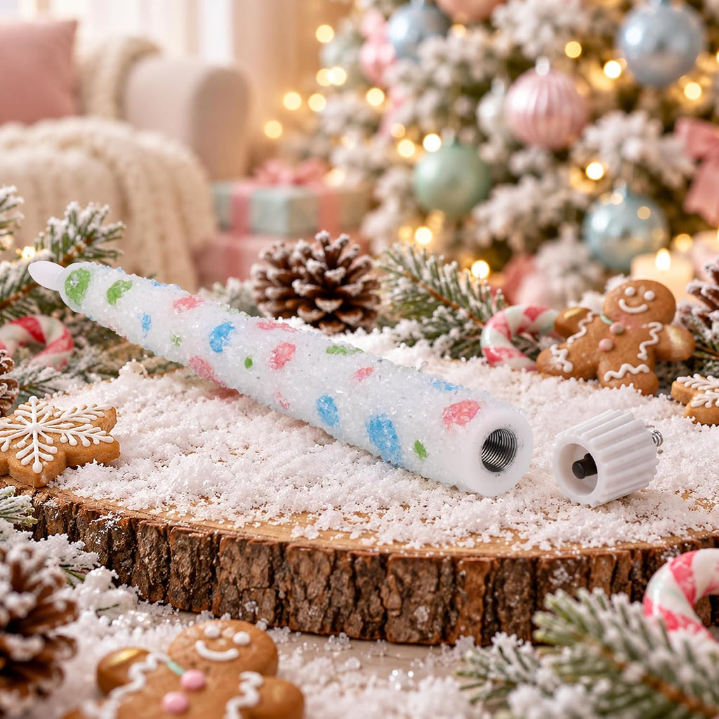 Pastel Dot Flameless Taper Candles with Remote, Set of 3, Christmas Decor