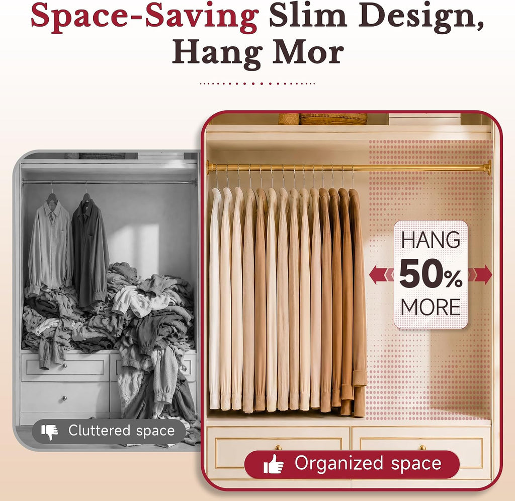 30 Pack Slim Plastic Clothes Hangers, Ultra-Slim Non Slip Rubber Pad