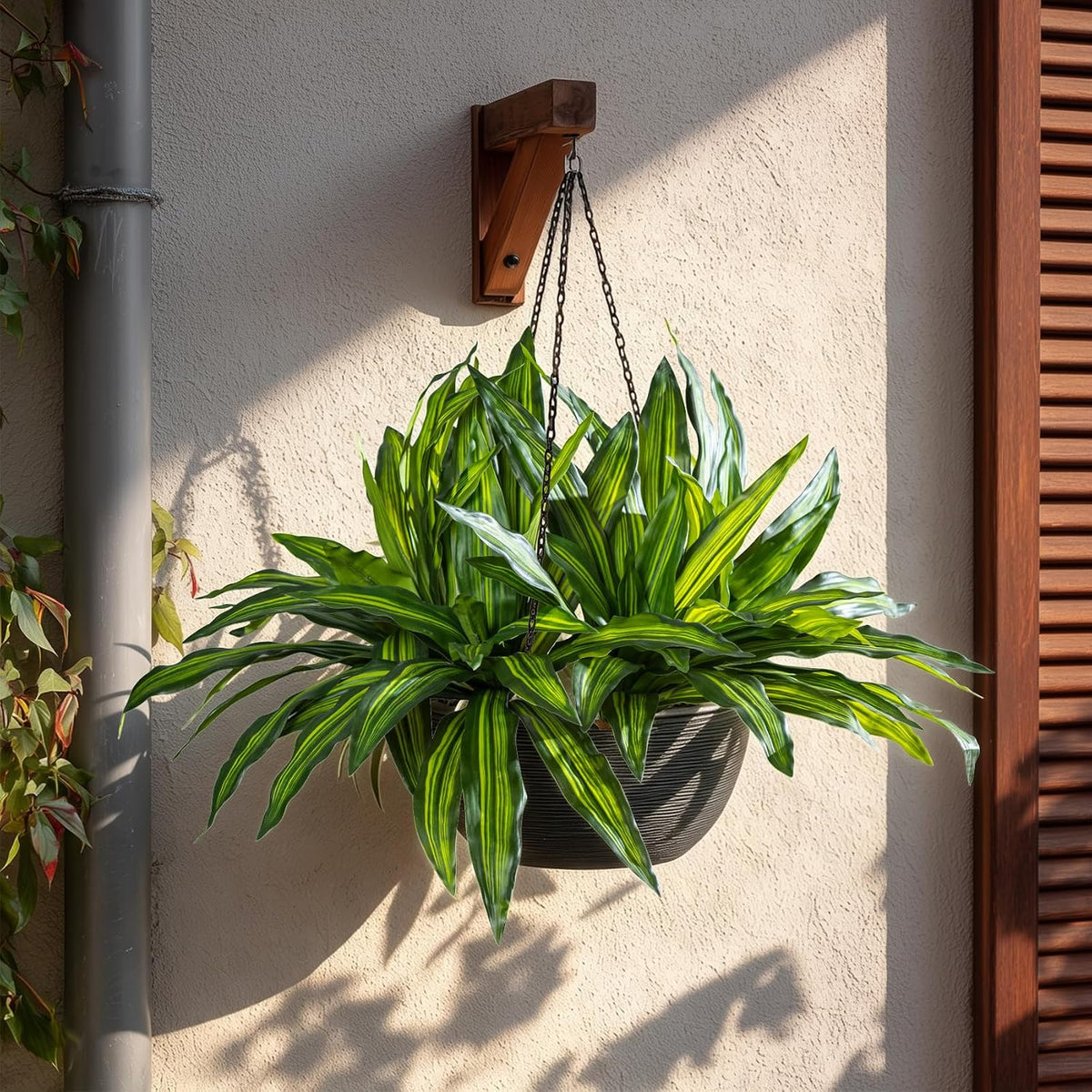 4 Pcs Artificial Greenery Stems Dracaena Faux Branches Artificial Plants Realistic Fake Dracaena Greenery Realistic Plants for Indoor Outdoor Porch Patio Home Office Living Room Decor (Light Green)