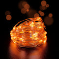 Set of 2 Battery Operated Mini Led Fairy Light Indoor String Light with Timer 6 Hours on/18 Hours Off for Christmas Party Decoration,30 LED,10 Feet Silver Wire (Orange Color)