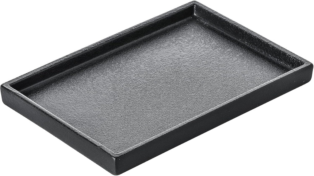 Ceramic Bathroom Sink Tray, Black Graininess Vanity Tray Decor Perfume Trays for Dresser Holder for Jewelry Candle Soap Plant Towel Cosmetic Organizer Rectangle Large
