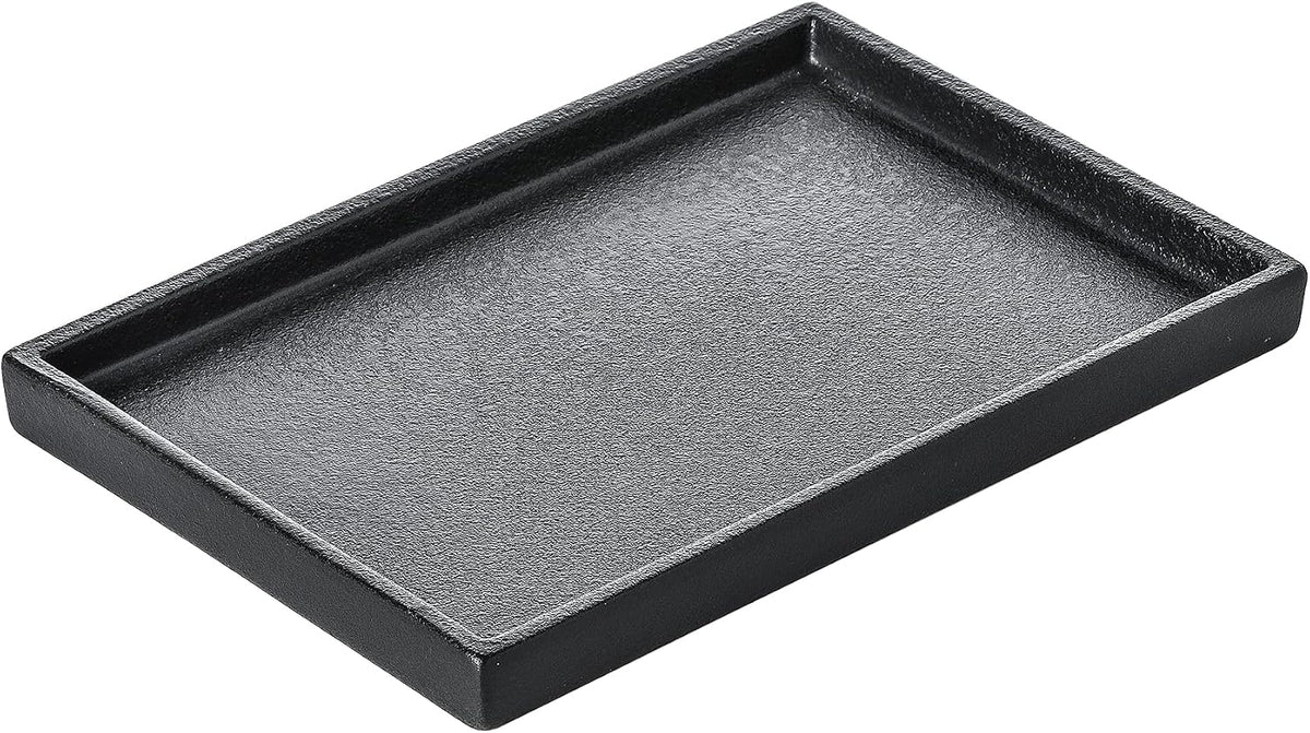 Ceramic Bathroom Sink Tray, Black Graininess Vanity Tray Decor Perfume Trays for Dresser Holder for Jewelry Candle Soap Plant Towel Cosmetic Organizer Rectangle Large