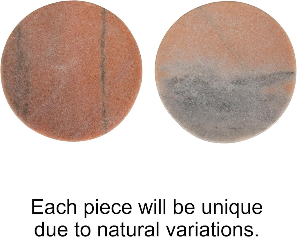 Creative Co-Op Marble Round Soapdish, Pink