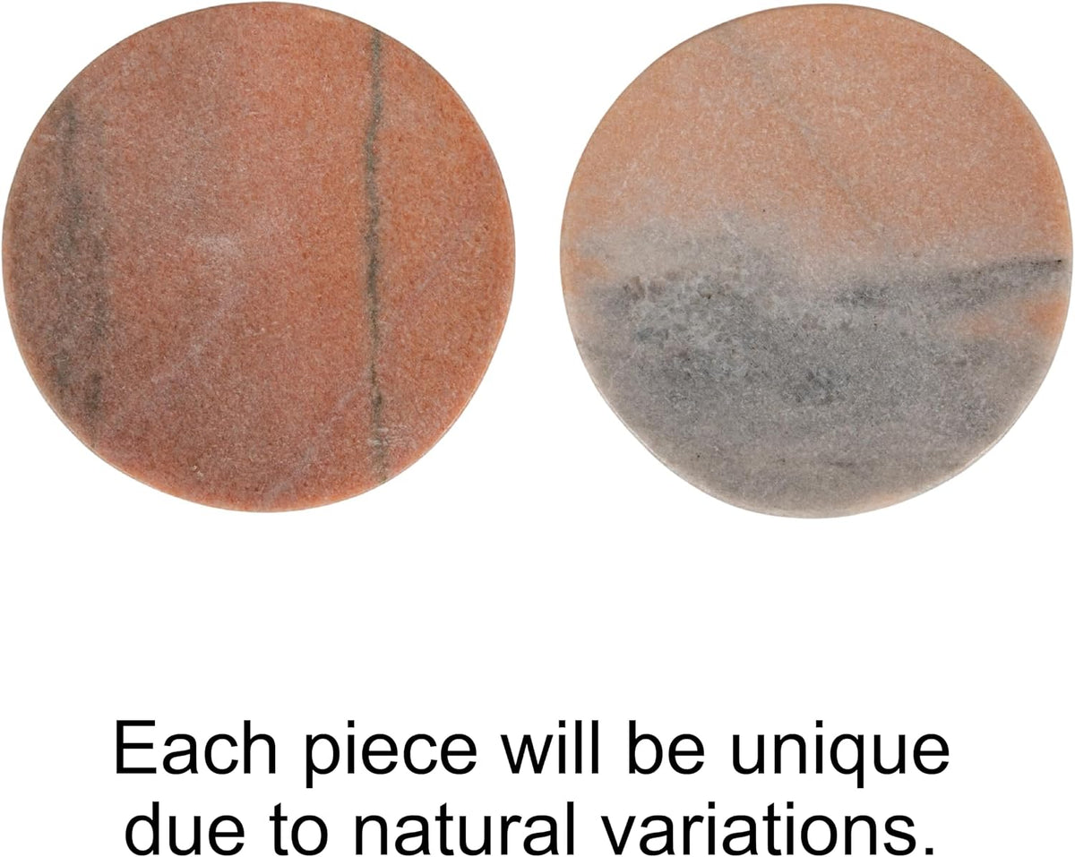 Creative Co-Op Marble Round Soapdish, Pink