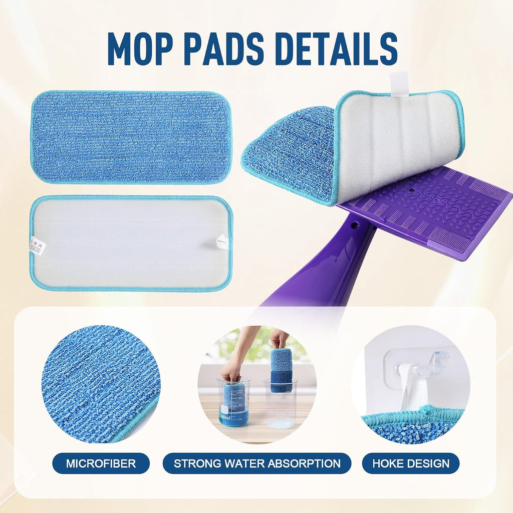 Microfiber Mop Pads Compatible with Swiffer WetJet, 8 Pack