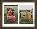 Golden State Art 8.5x11 Dark Brown Wooden Picture Frame for 2-5x7 Photos