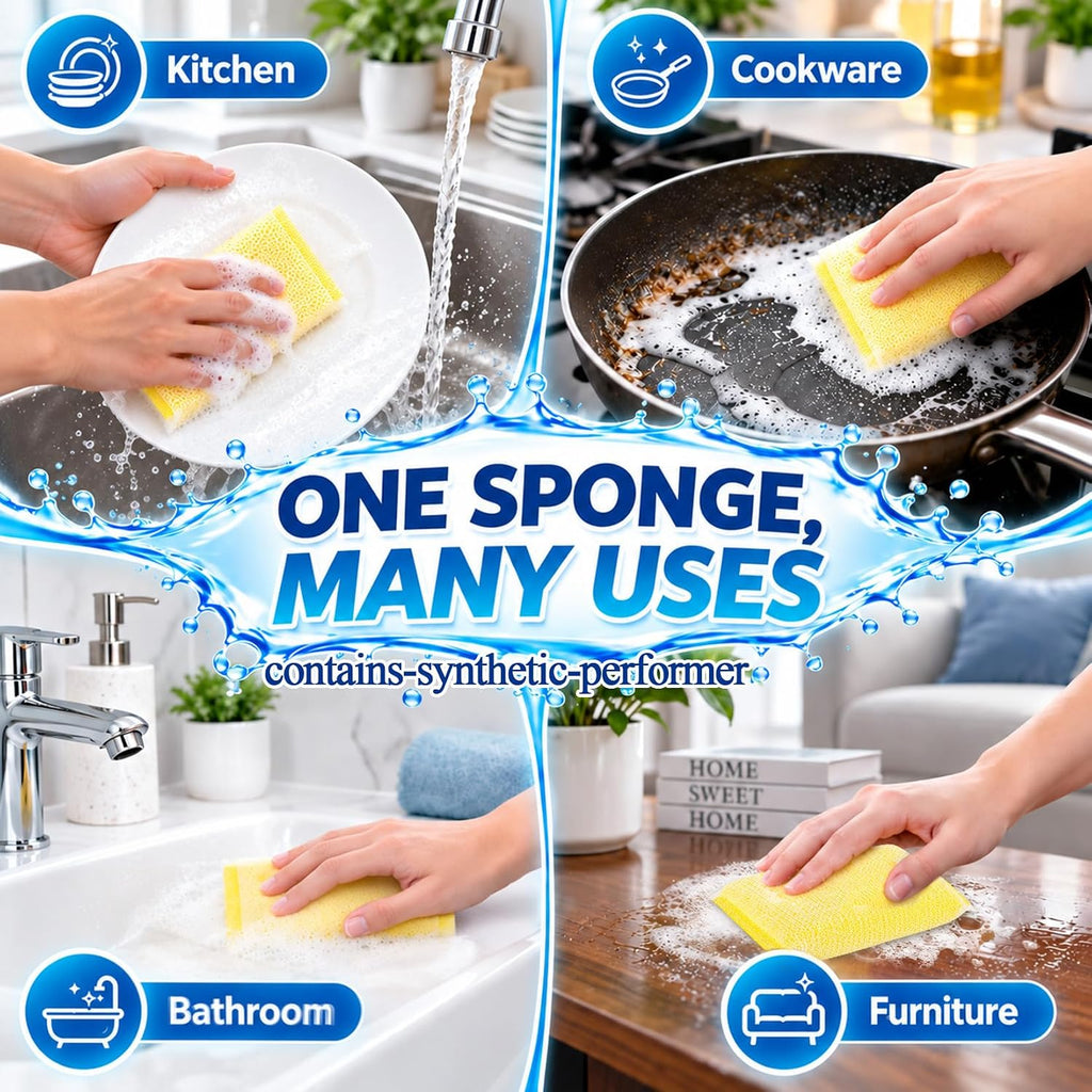 MAQIHAN Sponges Kitchen Scrubbing Pad - 9PCS All-Purpose Scrubbing Sponges