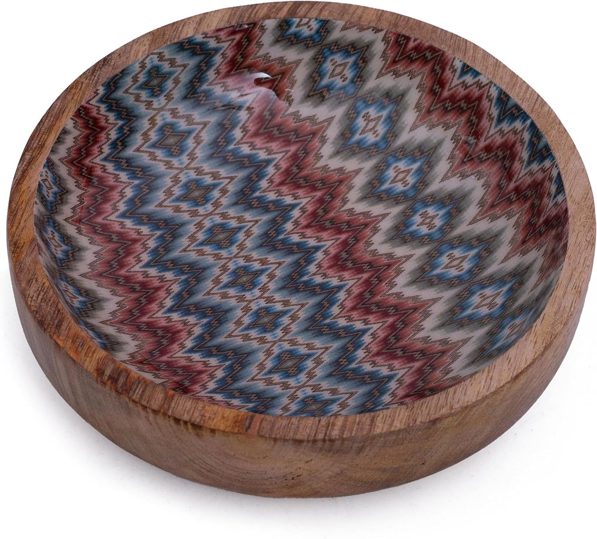 Handmade Wooden Snack Serving & Key Bowl, Decorative Countertop, 6 Inches