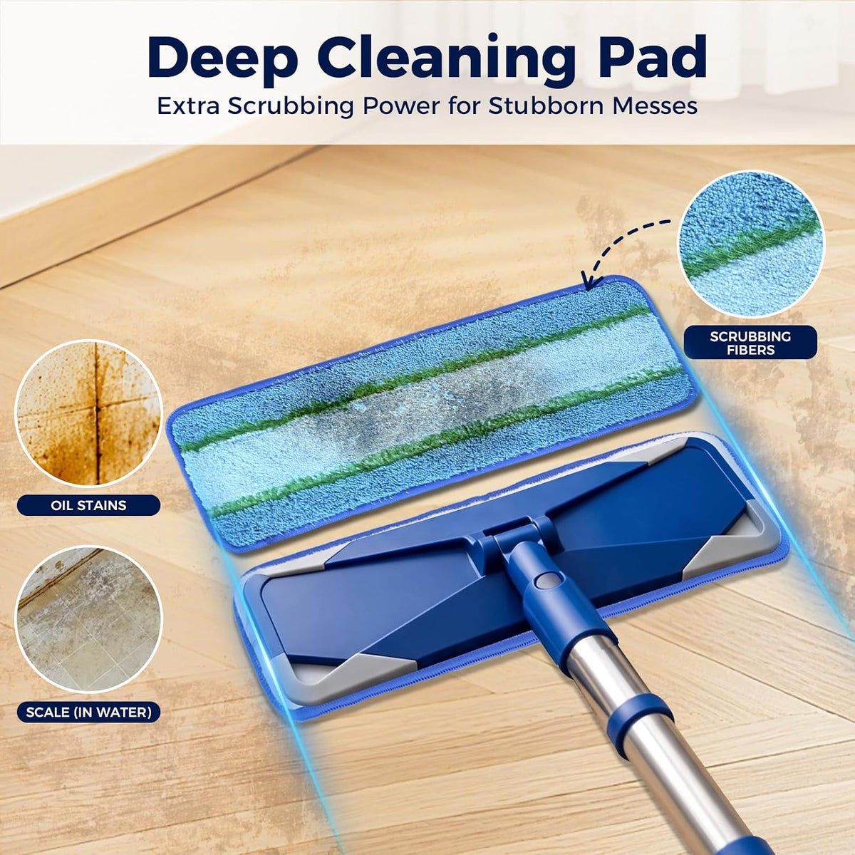 AIAKO Microfiber Replacement Mop Pads for Bona Hardwood Floor, 3 Pack