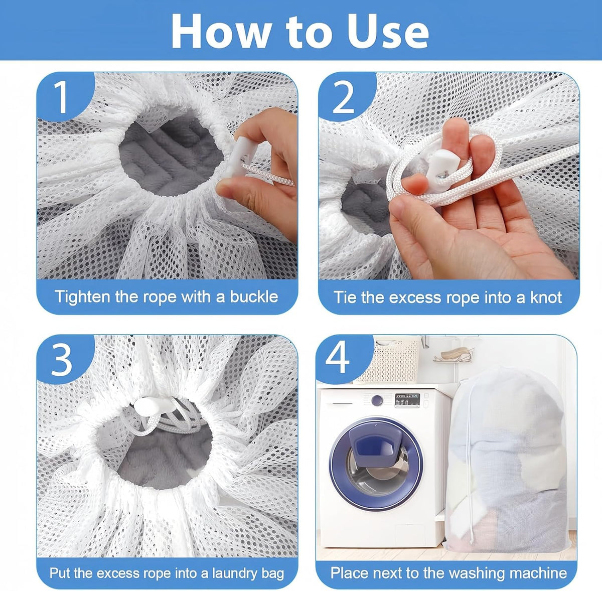 Large Laundry Mesh Bags, 4 Pack 24 x 36 Inch