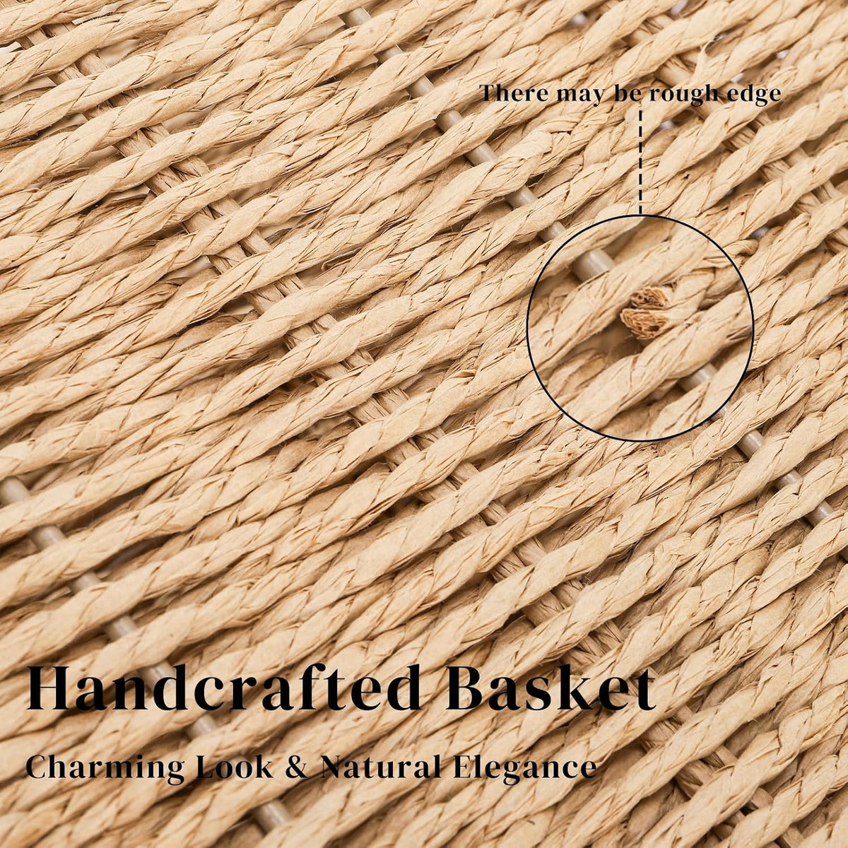 Woven Magazine Holder, Book Basket with Built-in Handles