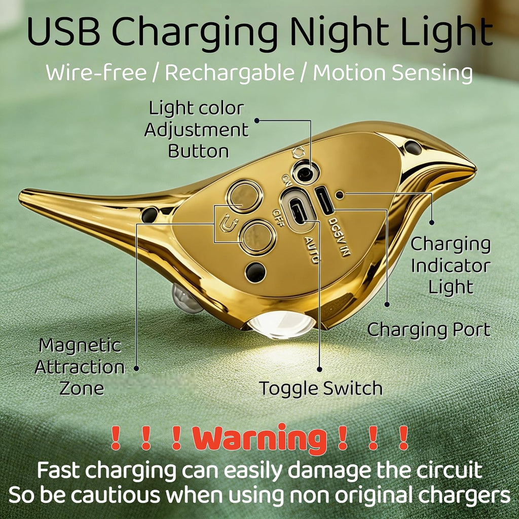 Cute Bird Night Light: Motion Sensor Lights for Indoor Use