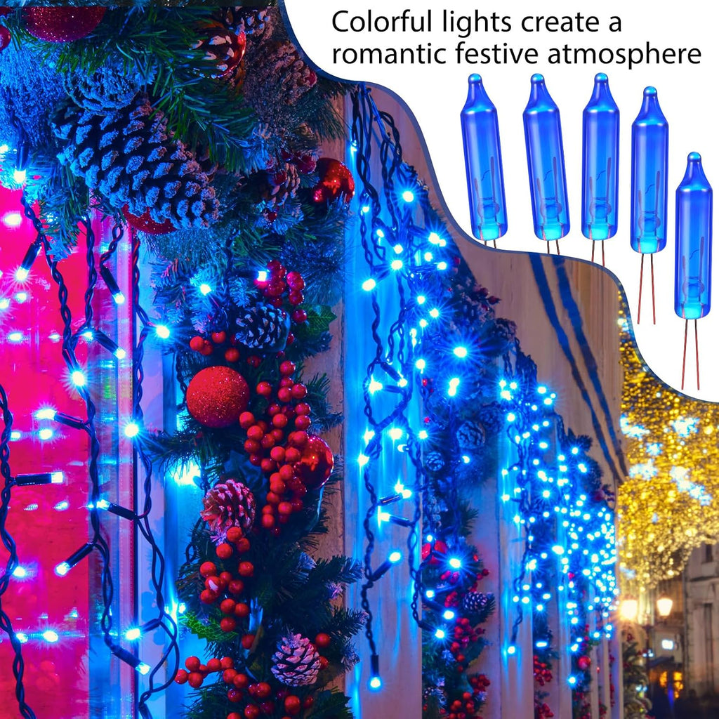 Remagr 70 Pcs 3.5v Christmas Mini Light Bulbs Holiday Decor, Blue