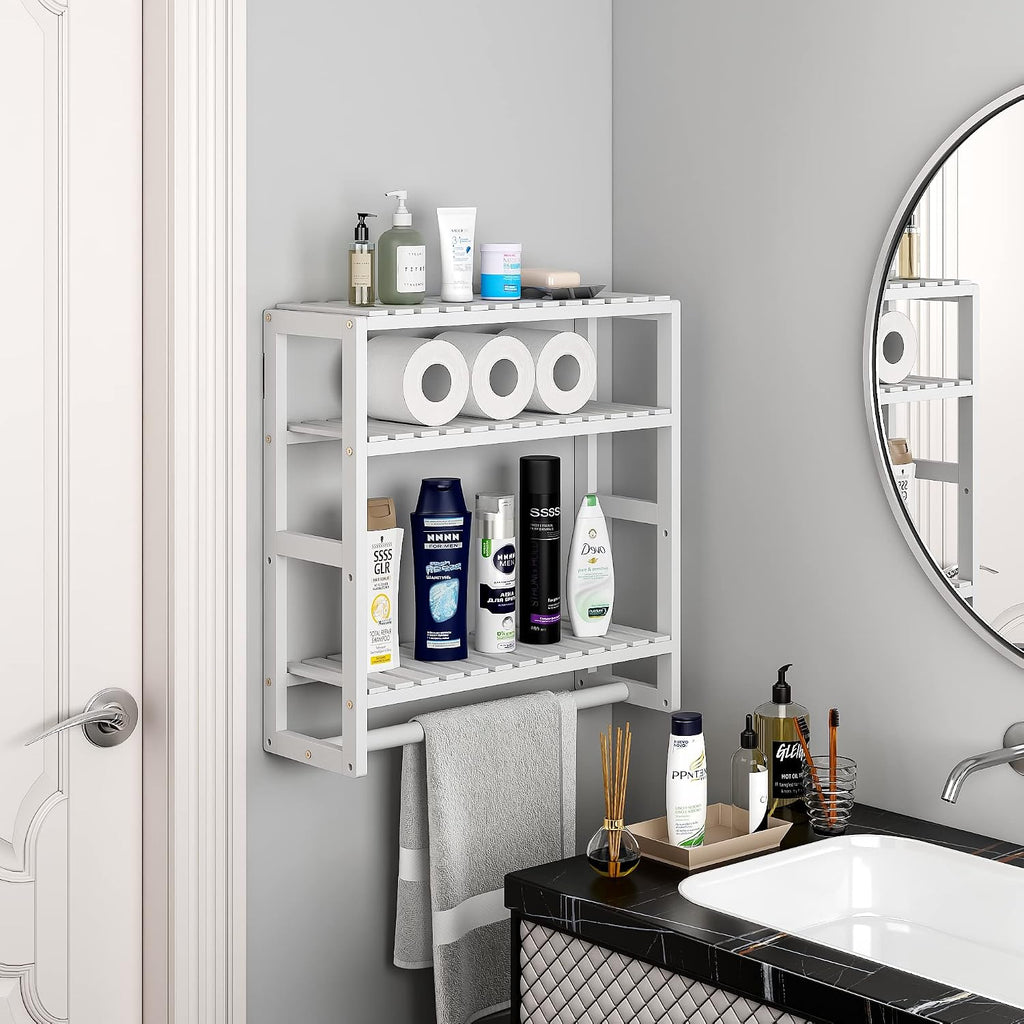Galood Over The Toilet Storage Bathroom Shelves Wall Mounted 3 Tier White