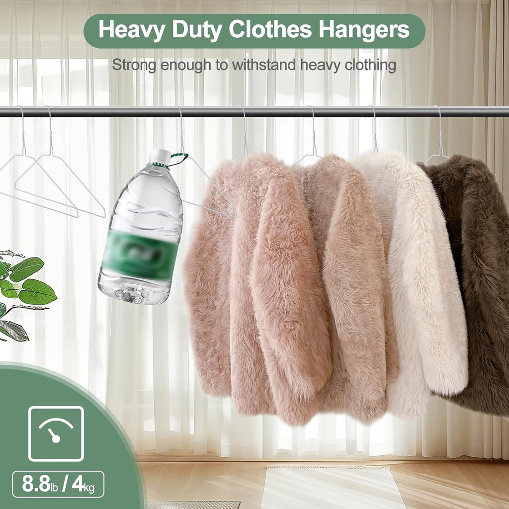 FUDESY Metal Wire Clothes Hangers 100 Pack Bulk Space Saving, 16 in, White