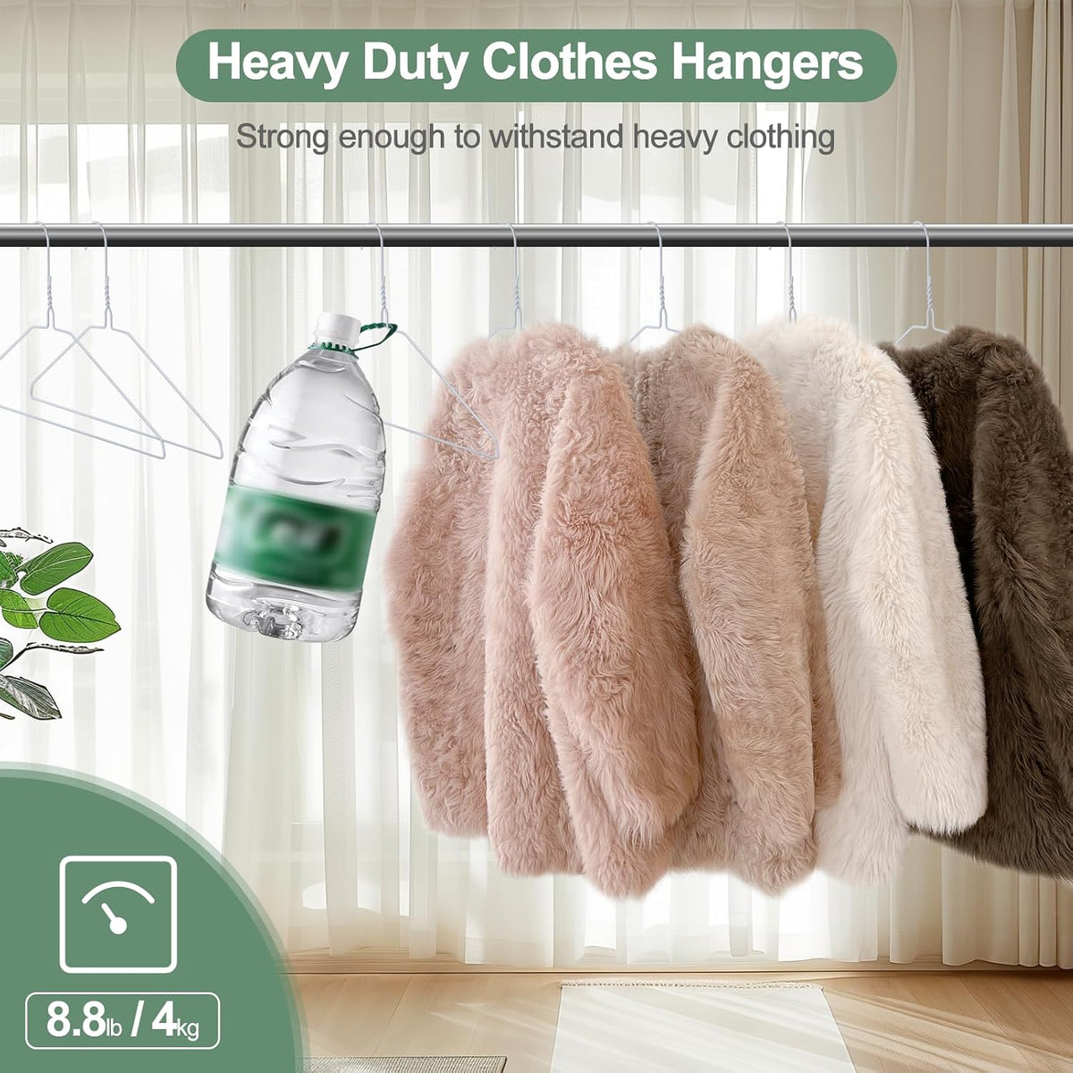 FUDESY Metal Wire Clothes Hangers 100 Pack Bulk Space Saving, 16 in, White