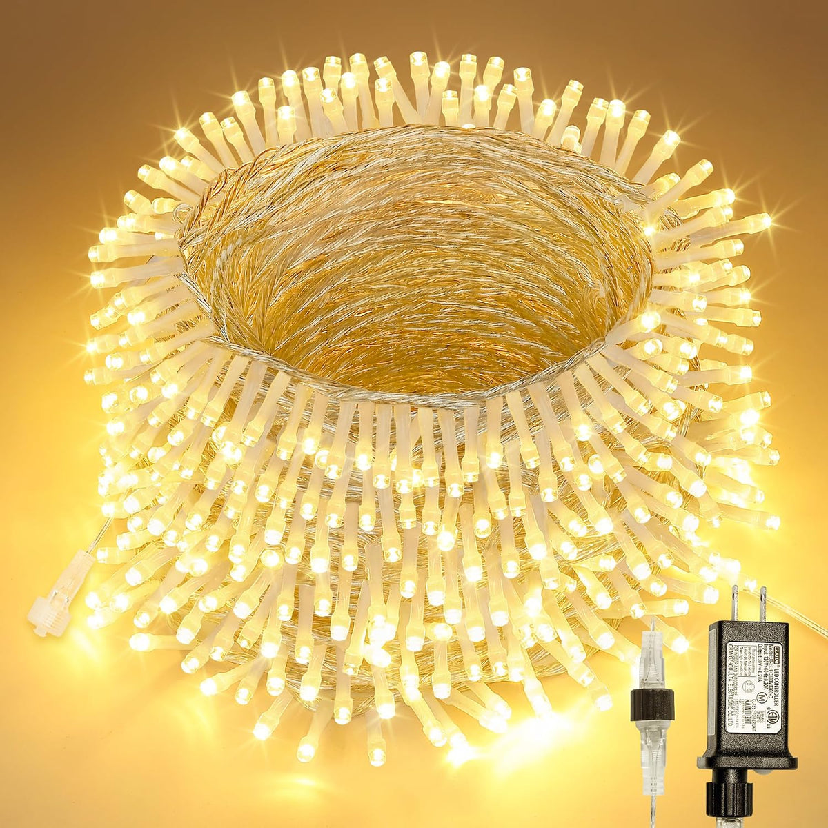 YOUNGAR Connectable 98 FT String Lights Outdoor,200 LED Christmas Lights