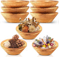 6 Pcs Wooden Dough Bowls for Decoration Passover Vintage Round Hand Carved Wood Bowl Bulk for DIY Crafts Decoration Farmhouse Supplies Housewarming Gift (Brown)