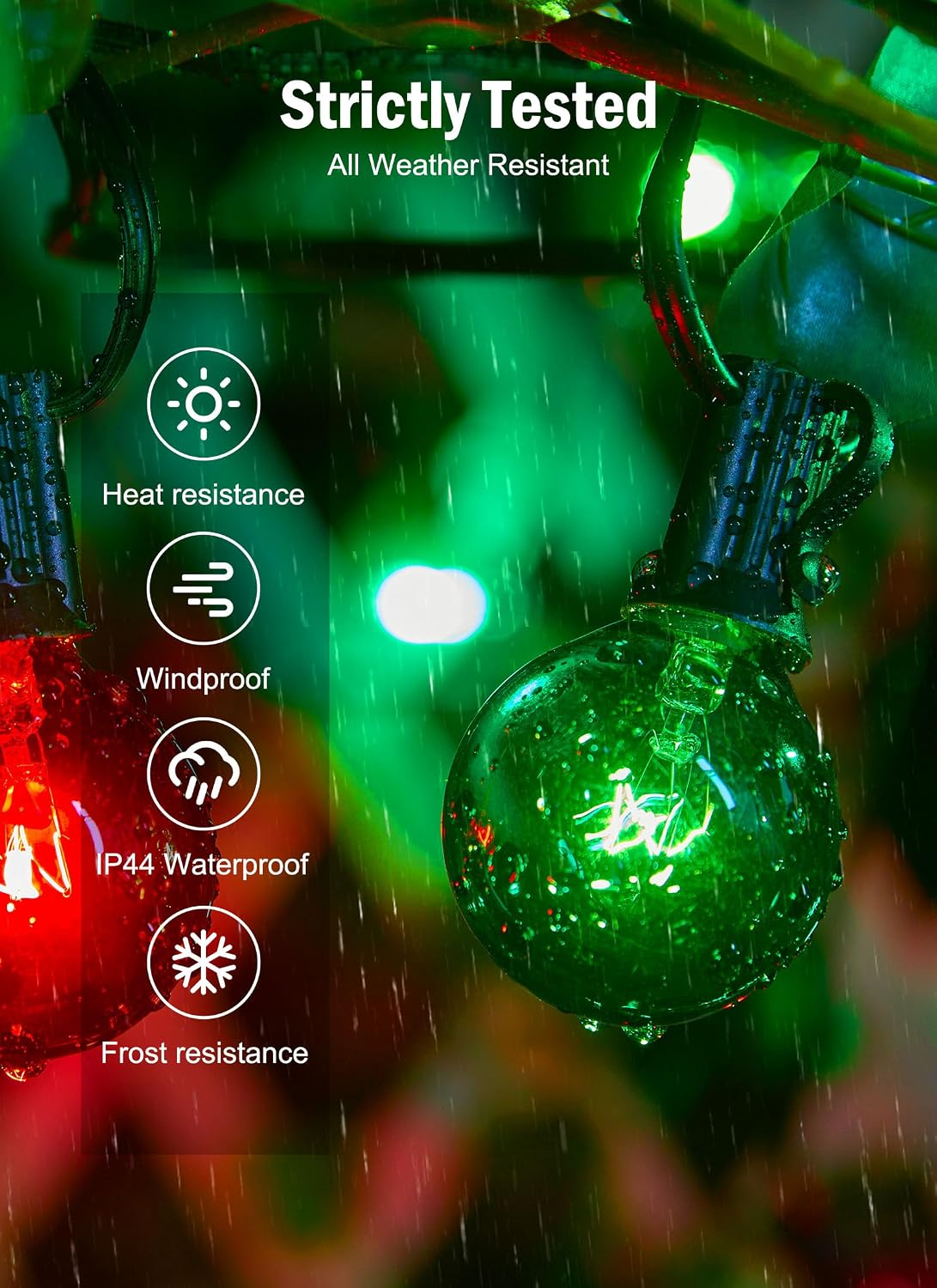 Brightown G40 Christmas Light Bulbs, 25 Pack LED Bulbs, Red & Green