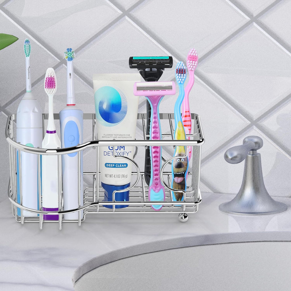 Simple Houseware Stainless Steel 6 Slots Adhesive Wall Toothbrush Holder