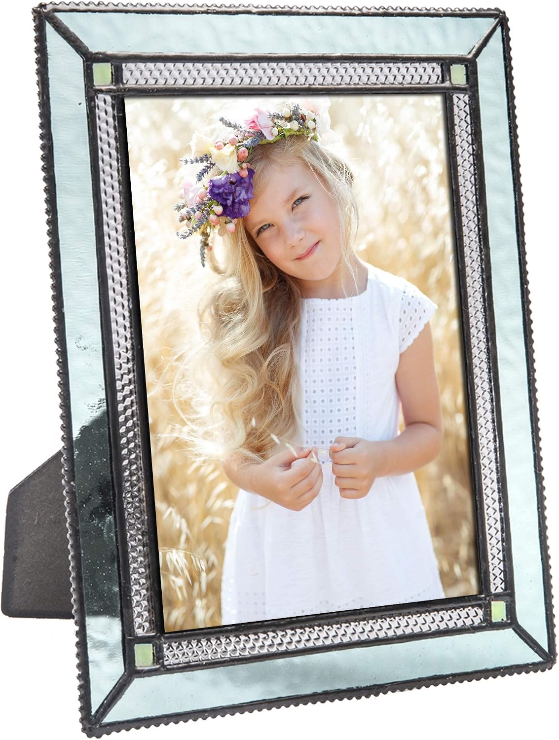 J Devlin Windsor Blue and Green Glass Picture Frame, 5x7 H/V