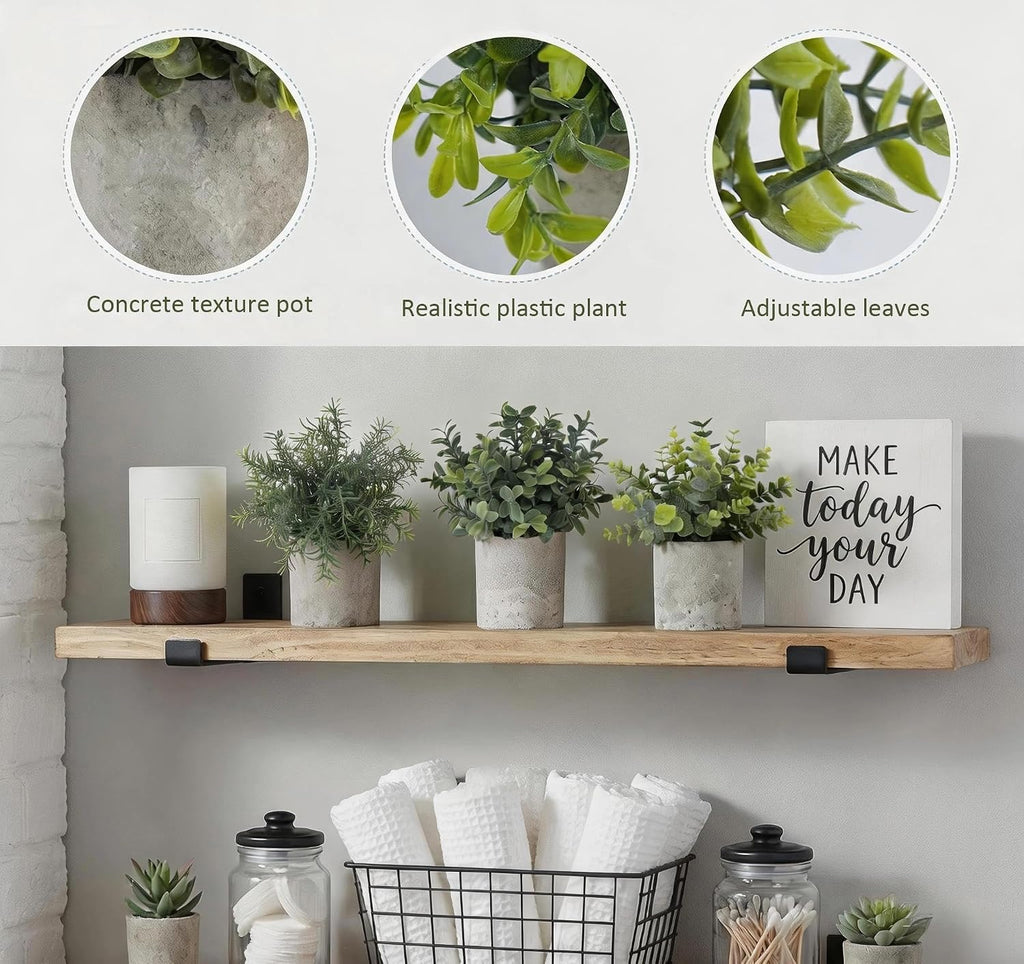 Lemonfilter Fake Plants,3PCS Artificial Plants Indoor Eucalyptus Desk Decor