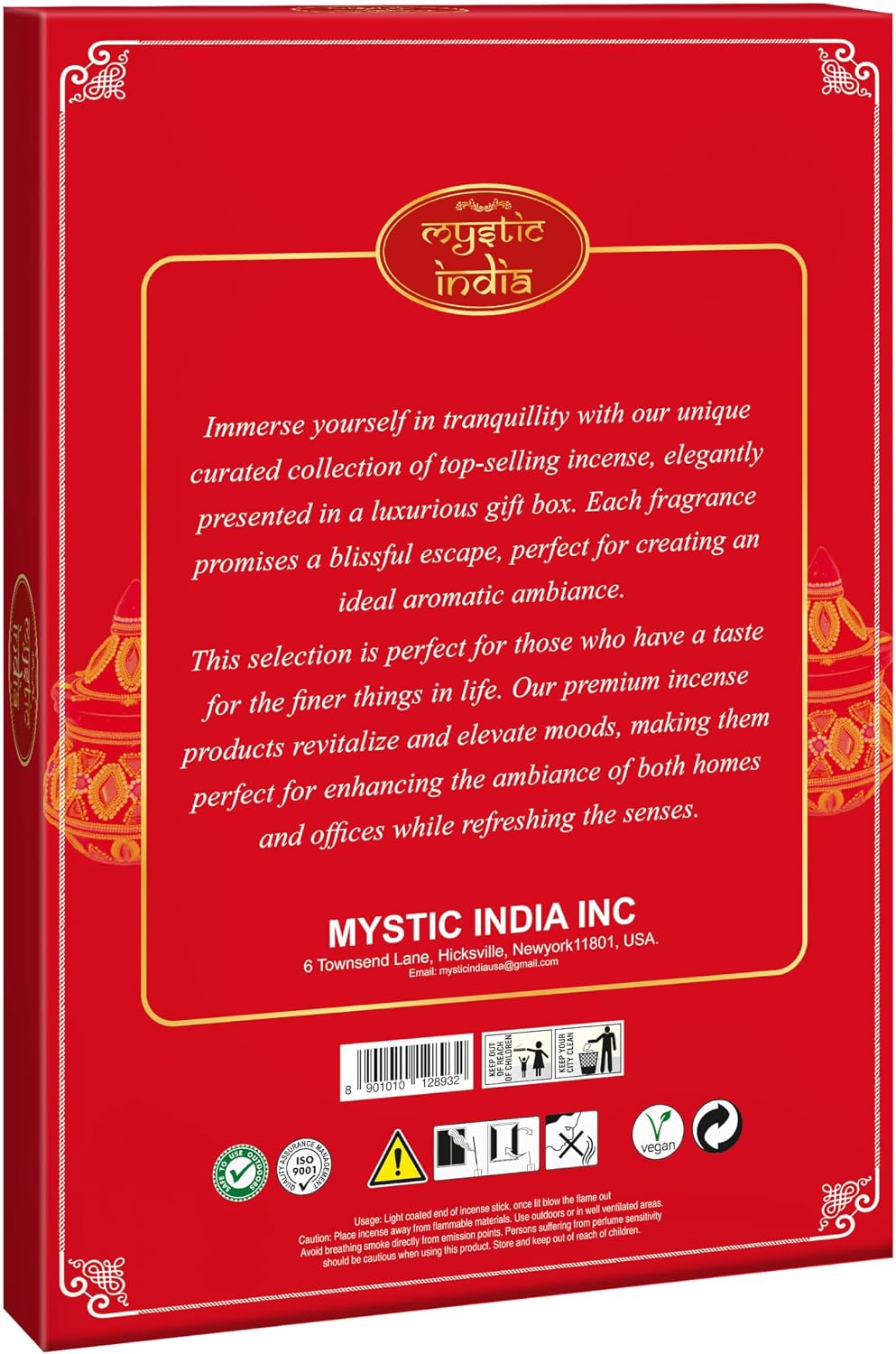 Mystic India - Hem Incense Cinnamon 4 Tube Hexa & 3 Box Cones with Free Incense Holder & Cone Holders