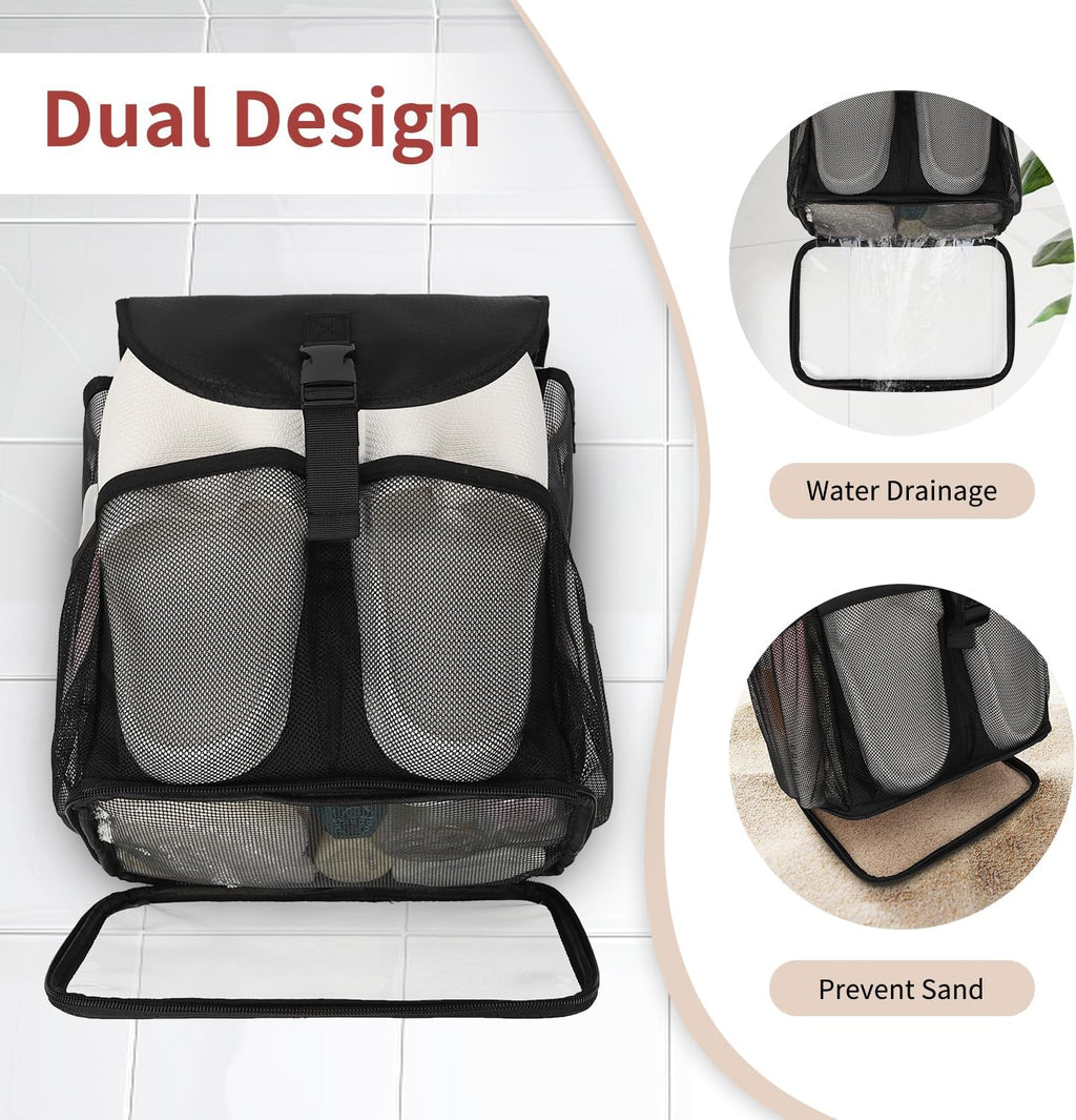 Mesh Shower Caddy Portable Shower Bag for College Dorm Room Essentials
