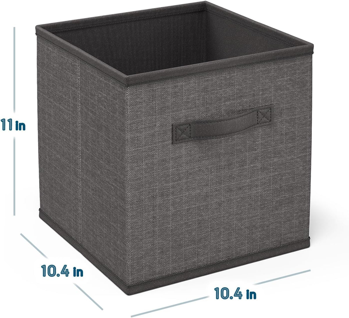 Nestl Cube Storage Bins, Foldable 6 Cube Storage Organizer Bins, Fabric Storage Cubes, Storage Basket with Handles, Grey Closet Storage Bins, 11-Inch Cube Storage Bins for Bedroom, Playroom and More