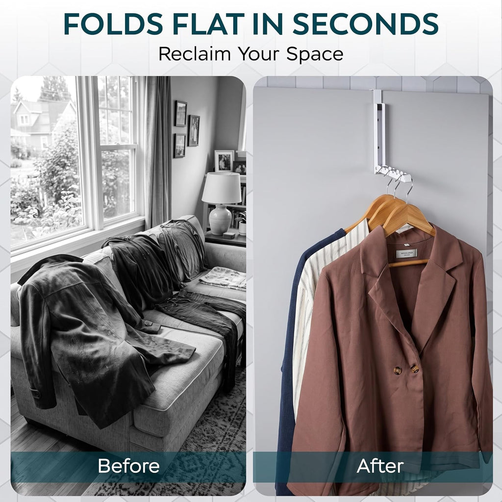 Over The Door Clothes Drying Rack with Folding Arm