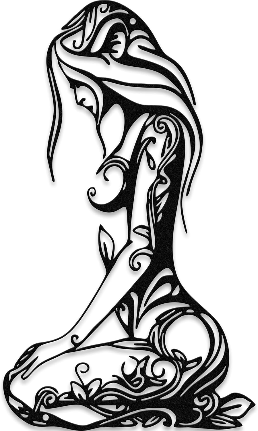 Xedatric Abstract Metal Wall Art Minimalist Line Sculpture for Home.Black.