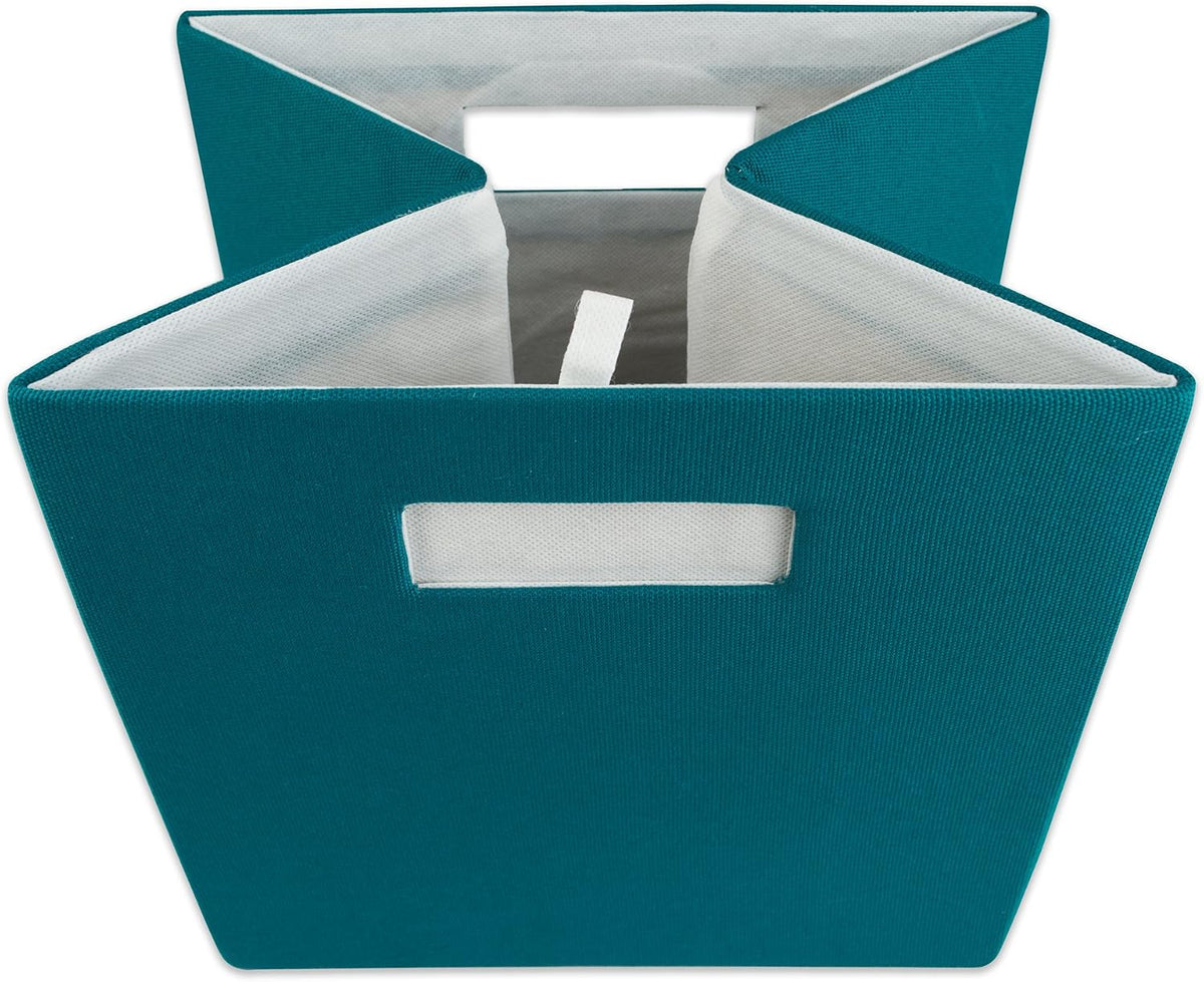 DII Fabric Storage Cube Organizer Bin 13x13x13 Foldable, Teal