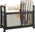Extra Large Black Magazine Holder, Metal Magazine Rack Floor, Mesh Magazine File Holder, Magazine Storage Basket, Magazine Holders for Classroom，Magazine Stand for Desk, Folder Organizer Bin for Books